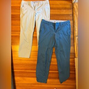 TWO PAIRS! Blue ankle chinos